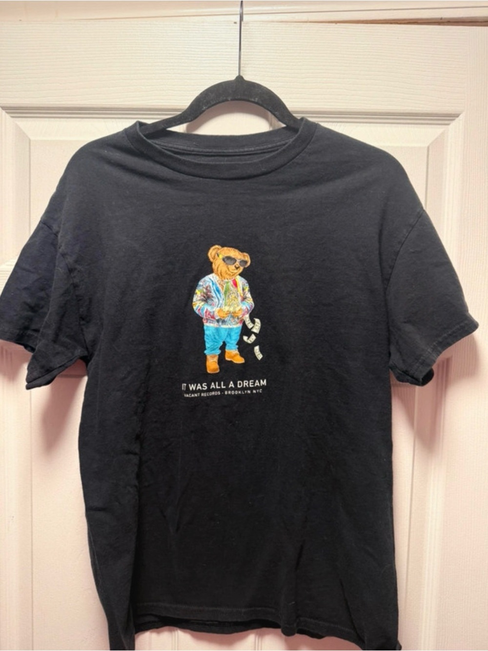 Pac Sun Black Graphic Bear Tee - 'It Was All A Dream'